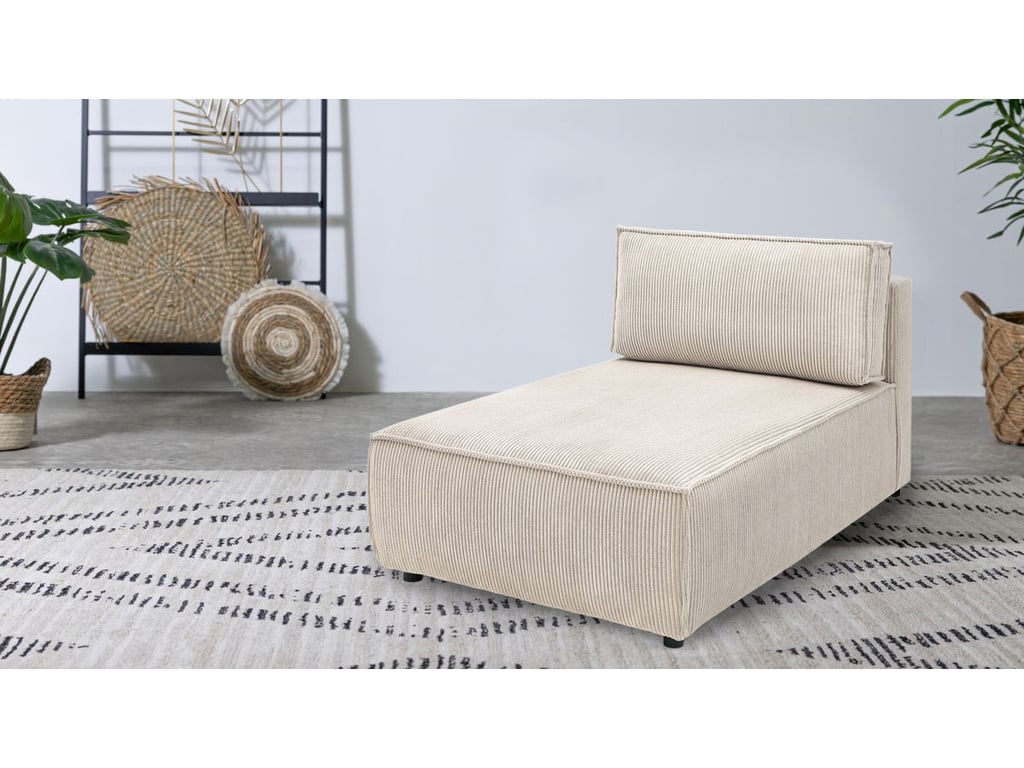 Produit similaire: Méridienne sans accoudoir pour canapé modulable NIHAD tissu velours côtelé beige BOBOCHIC 1 places
