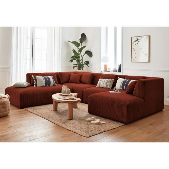 Produit similaire: Victoire - canapé modulable panoramique d'angle gauche - 7 places - en velours côtelé - Terracotta
