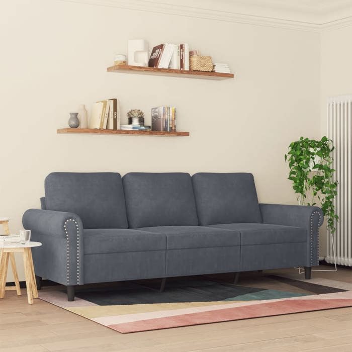 Produit similaire: Sofa droit fixe - Clic Clac Canapé à 3 places - NEUF - Gris foncé 180 cm Velours CA8182280