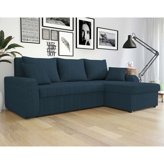 Produit similaire: Valos - canapé d'angle réversible - 4 places - convertible avec coffres - en velours côtelé
