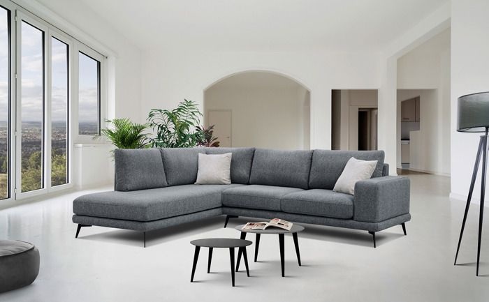 Produit similaire: Canapé d'angle gauche, 5 places, MEDIOLANE, Tissu Gris foncé