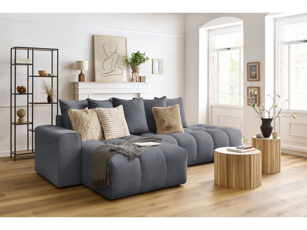 Produit similaire: Canapé d'angle fixe MONT-BLANC velours gris foncé angle gauche BOBOCHIC 3 places