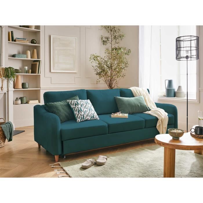 Produit similaire: Will - canapé 3 places - convertible - avec coffre - en tissu - Bleu canard