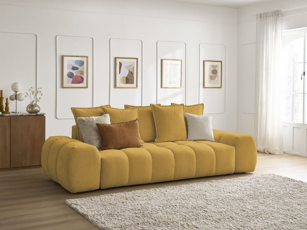 Produit similaire: Canapé droit fixe 3 places EVEREST tissu chiné jaune BOBOCHIC