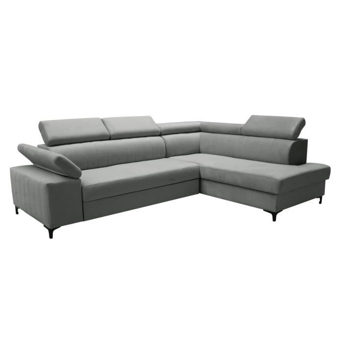 Produit similaire: Canapé d'angle en lit en tissu avec coffre 4-5 places - SANTORINO - Gris (Manila 16, Droite)
