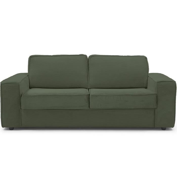 Produit similaire: Canapé convertible 3 places en velours côtelé vert - Ouverture express - Couchage quotidien - Matelas HD 140 x 190 - Dario