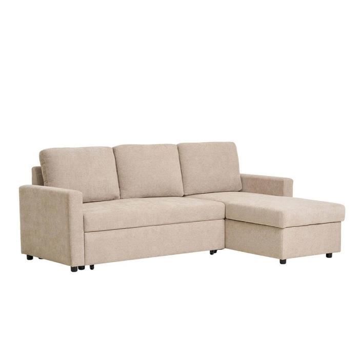 Produit similaire: SAREK - Canapé Convertible Méridienne-coffre Réversible en Tissu Beige