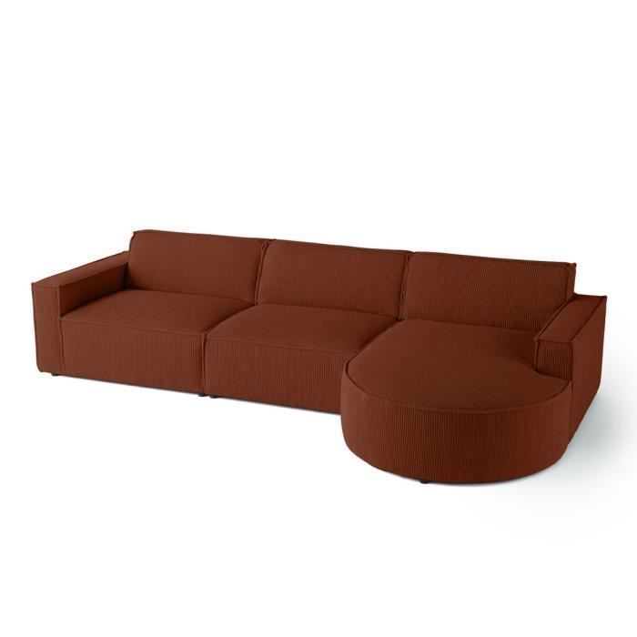 Produit similaire: Spiaggia - canapé d'angle droit - 5 places - en velours côtelé - Terracotta