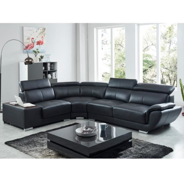 Produit similaire: Canapé d'angle en cuir NAHIA - Noir - A gauche - 5 places - Contemporain
