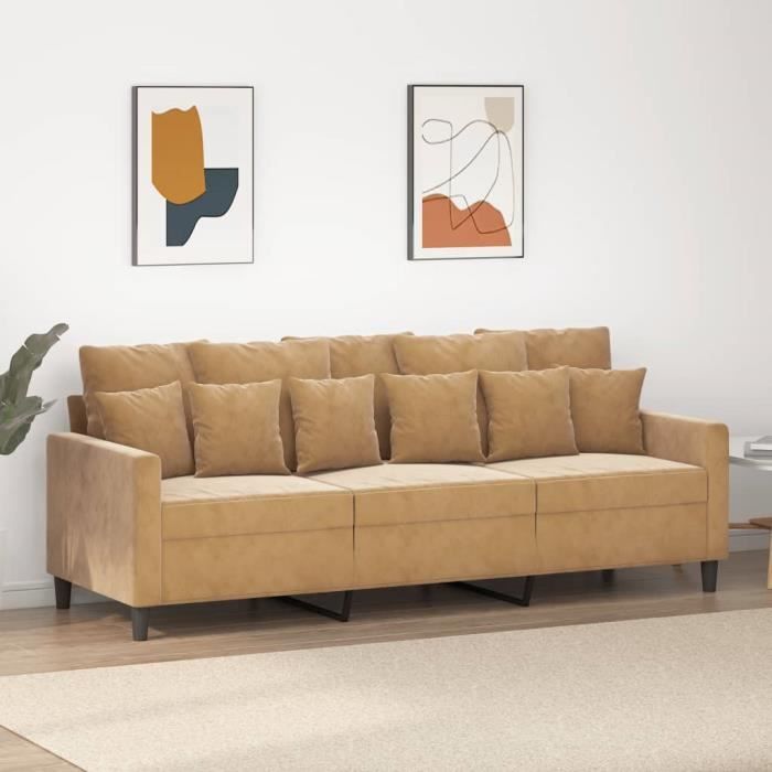 Produit similaire: Canapé à 3 places Marron 180 cm Velours - SALUTUYA - BD3959
