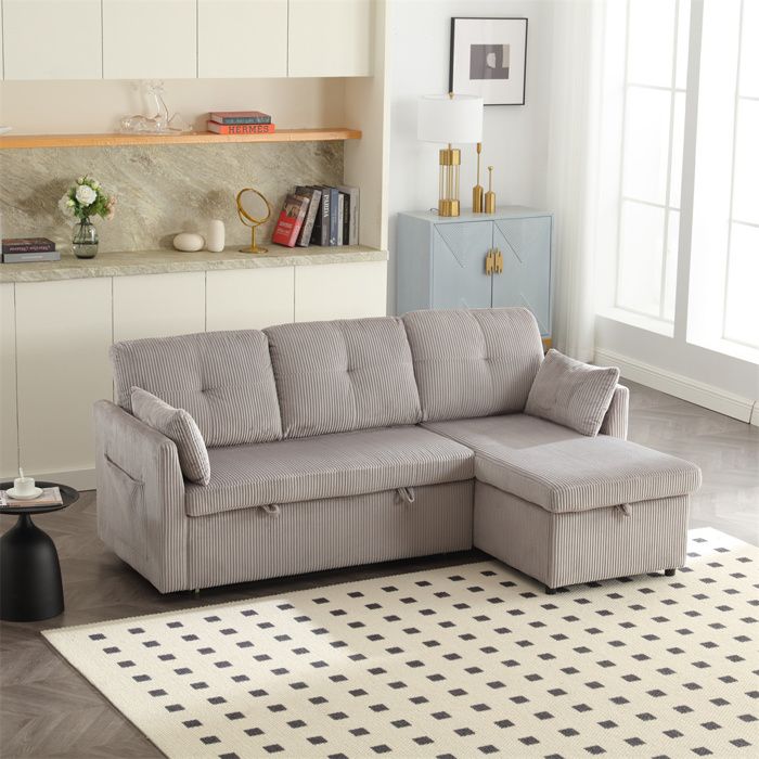 Produit similaire: Canapé-lit convertible avec coffre de rangement,Canapé d'angle Moderne,3 places,Gris