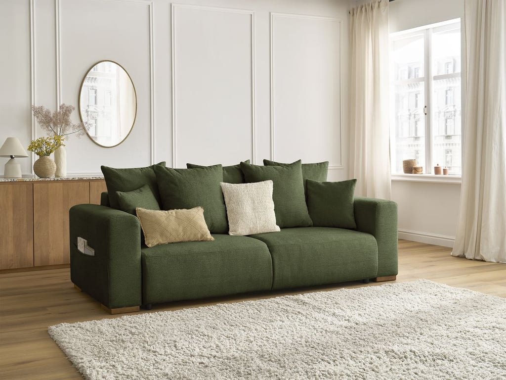 Produit similaire: Canapé droit convertible SIDONIE tissu chiné vert BOBOCHIC 3 places