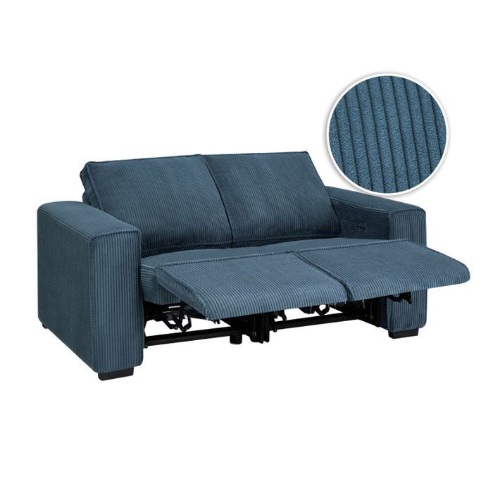 Produit similaire: Canapé de relaxation électrique CHARLINE 2 places en velours côtelé - Bleu foncé - L165 x P97 x H92cm - LOUNGITUDE