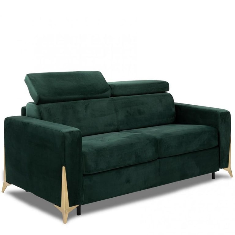 Produit similaire: Canapé express ODACIO convertible 140cm têtières réglables matelas épaisseur 16cm pieds dorés