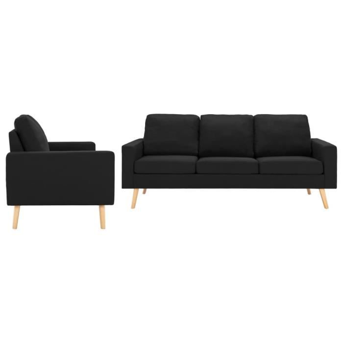Produit similaire: LEXLIFE Ensemble canapé 3+2 places - Style scandinave - Tissu Noir