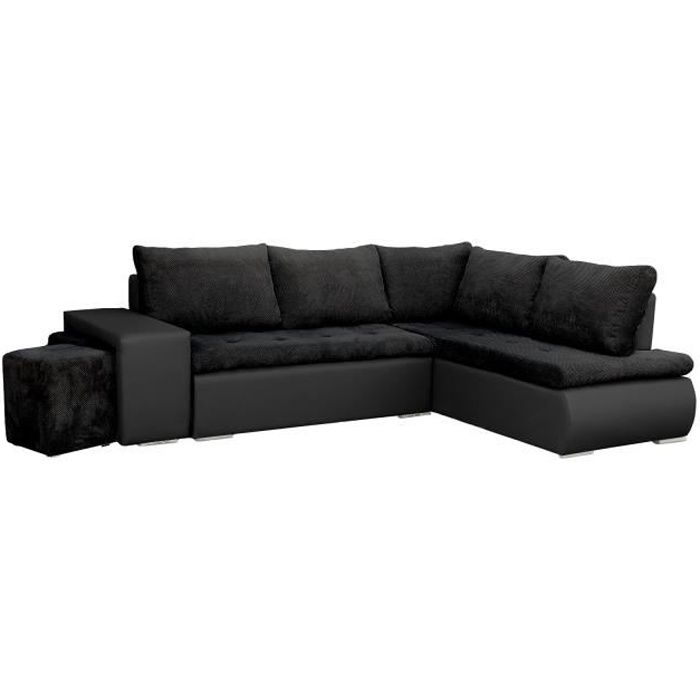 Produit similaire: Canapé d'angle Convertibles avec Deux poufs Tissu + Simili Cuir BELGRAD (Noir, Canapé d'angle Droit)