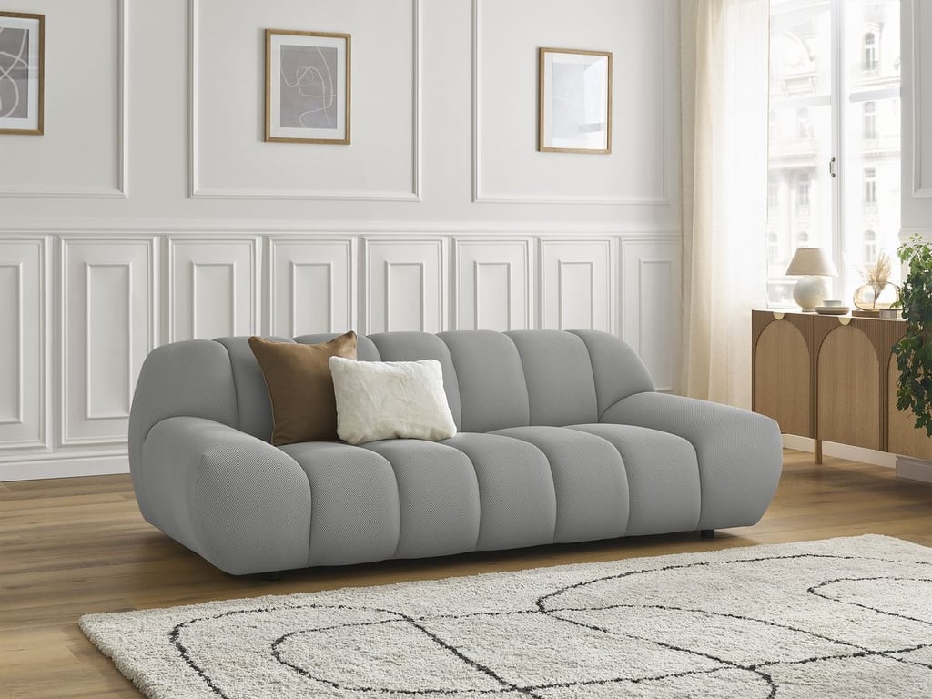 Produit similaire: Canapé droit fixe 2 places HAYDEN tissu mesh gris clair BOBOCHIC