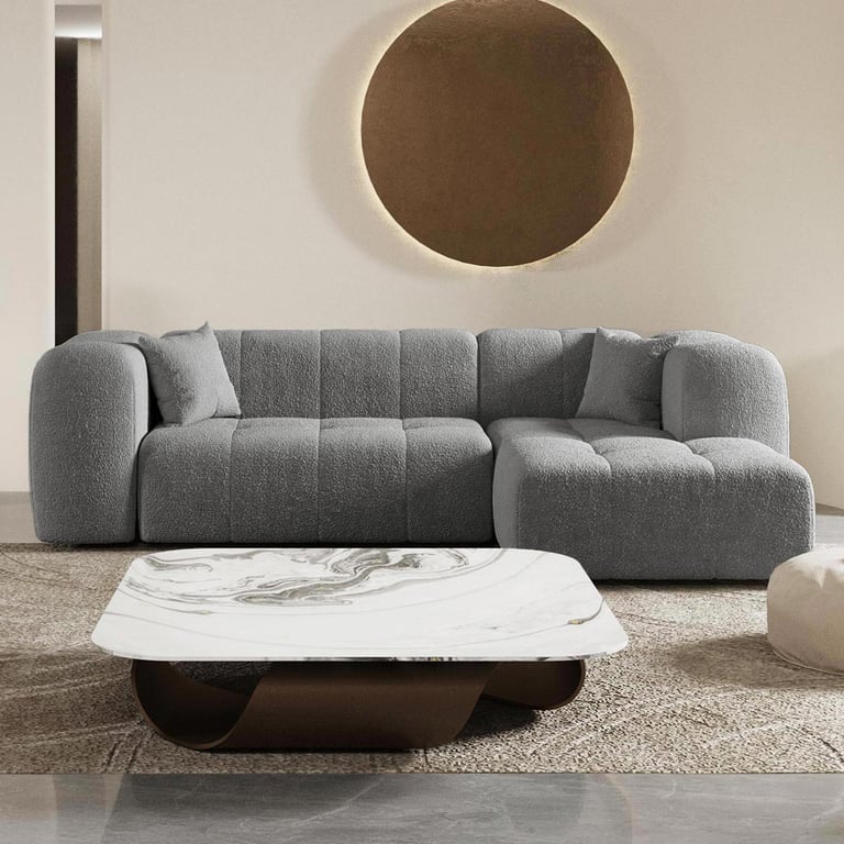 Produit similaire: Canapé Layane 4 places tissu bouclé gris