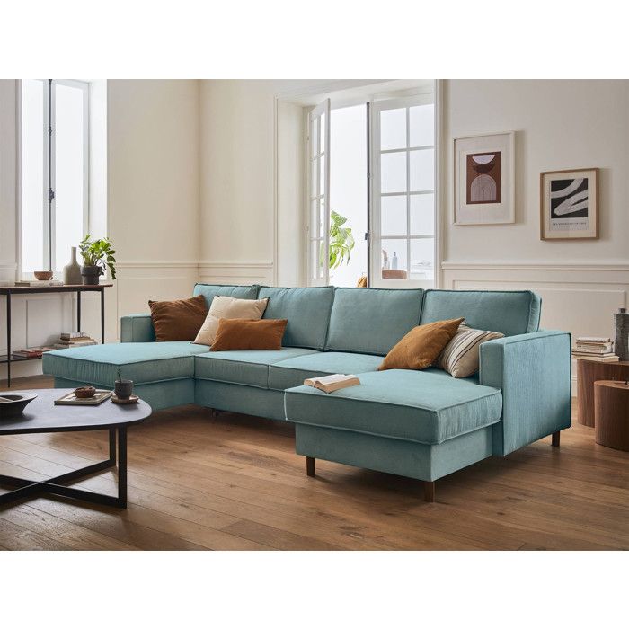 Produit similaire: Jake - canapé panoramique en U - 7 places - convertible - avec coffre - en velours côtelé - Bleu