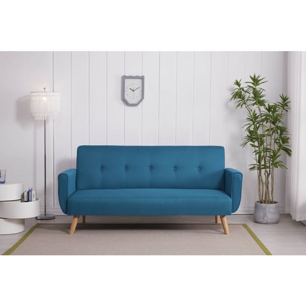 MALMO - Canapé scandinave convertible 3 places bleu canard