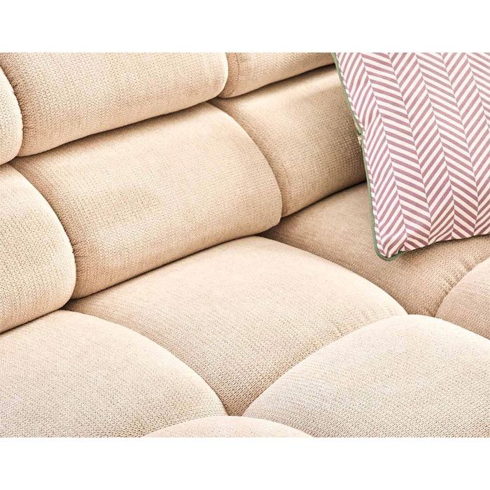 Matera - canapé d'angle gauche 3 places avec têtières réglables en tissu texturé - Beige - Vue supplémentaire 2