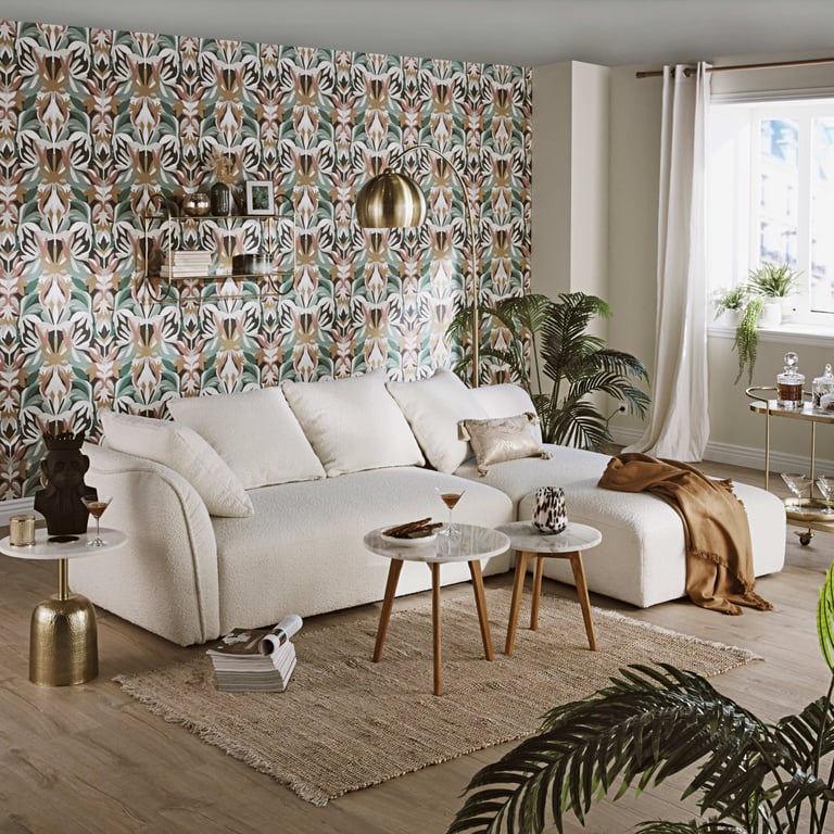 Méridienne Flake tissu blanc