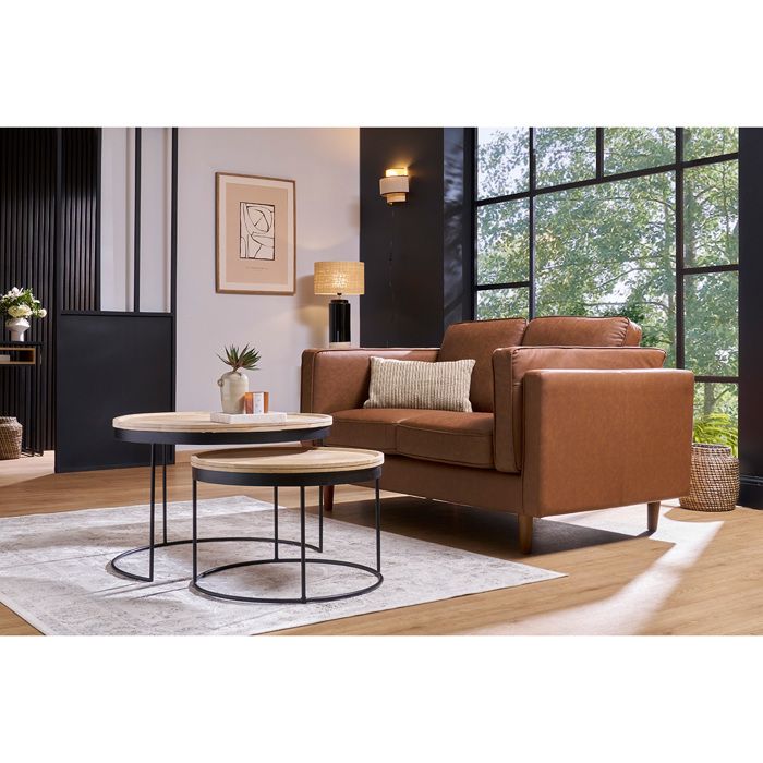 Produit similaire: Canapé vintage 2 places cuir marron et bois foncé BRADLEY