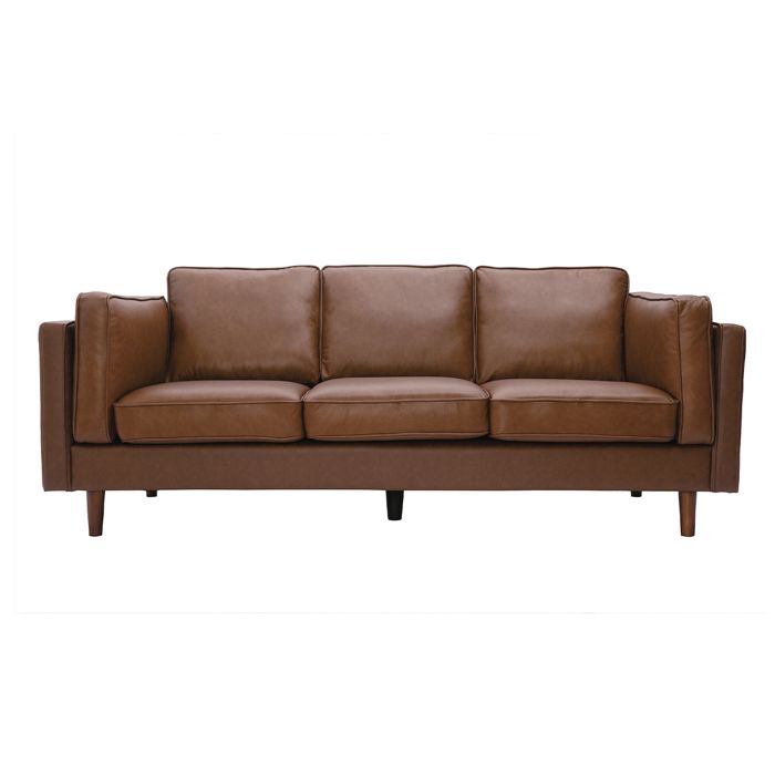 Bradley - Canapé vintage 3 places cuir marron - Vue supplémentaire 1