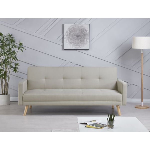 Wooden - Canapé scandinave convertible 3 places beige