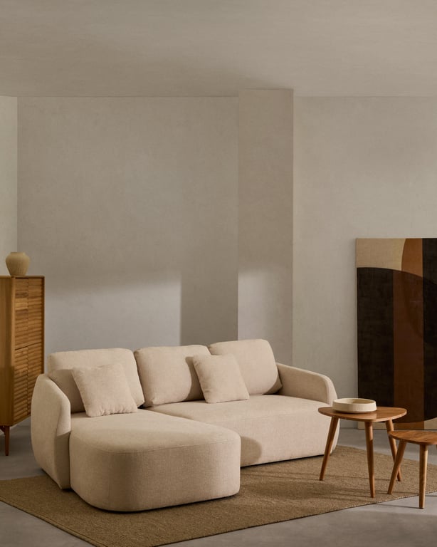 Produit similaire: Laira - Canapé-lit 3 places en chenille avec angle gauche couleur beige