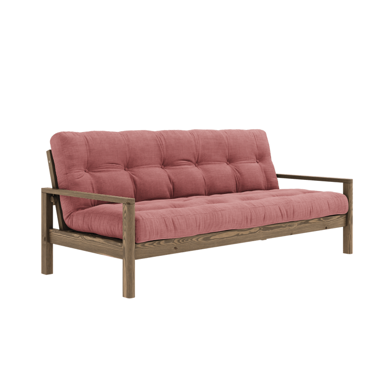 Knob - Canapé convertible en bois foncé et tissu rose - Vue supplémentaire 1