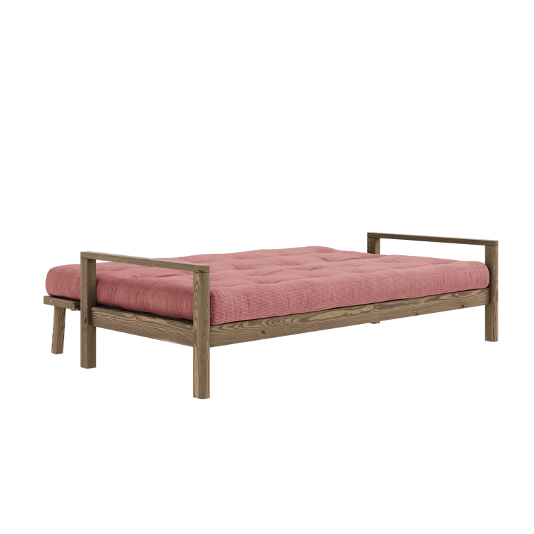 Knob - Canapé convertible en bois foncé et tissu rose - Vue supplémentaire 2