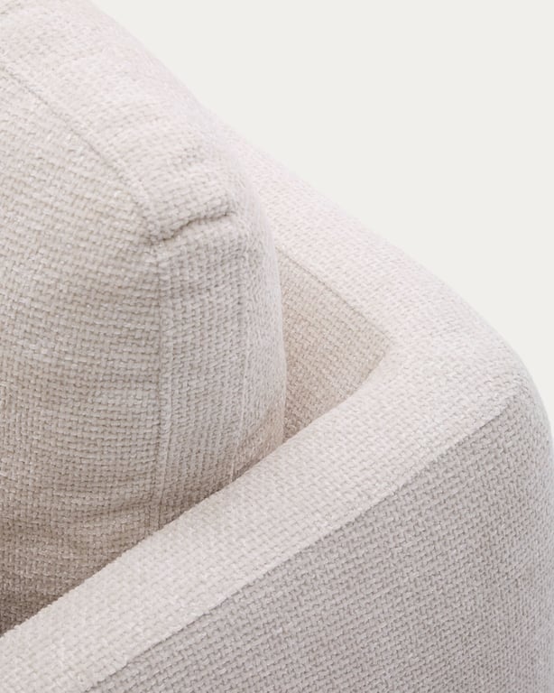 Laira - Canapé-lit 3 places en chenille couleur beige - Vue supplémentaire 3