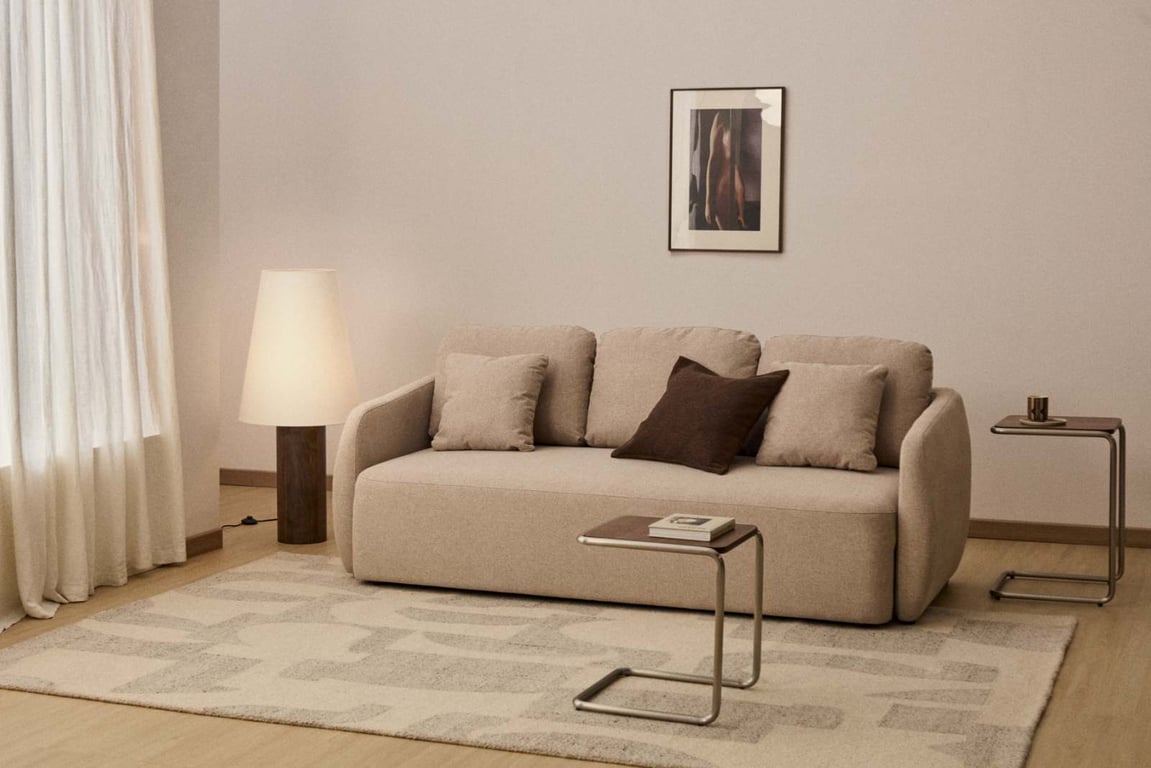 Produit similaire: Laira - Canapé-lit 3 places en chenille couleur beige
