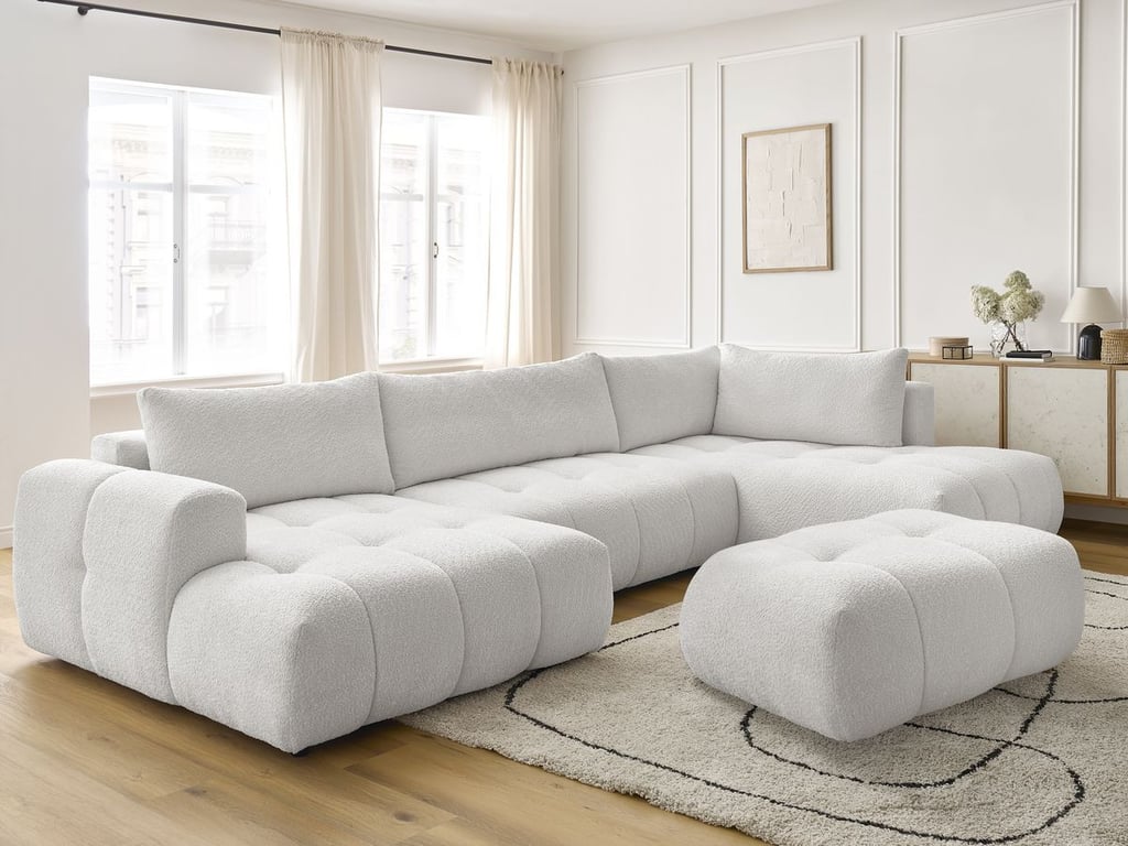 Fuji canapé droit convertible 3 places tissu lisse orange - Vue supplémentaire 1