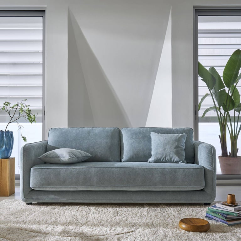 Produit similaire: Canapé Paxi convertible 4 places tissu bleu