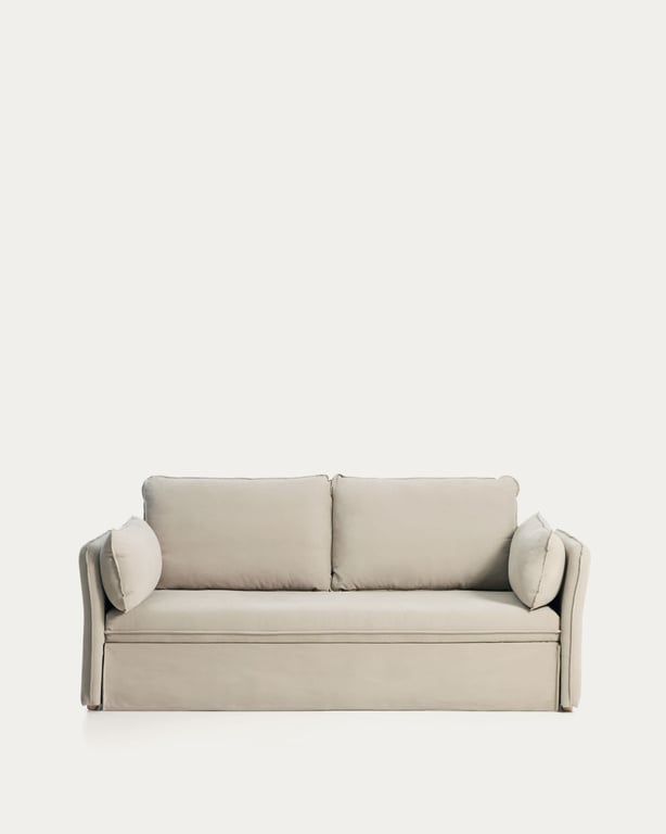 Tanit - Canapé convertible 3 places tissu blanc - Vue supplémentaire 1