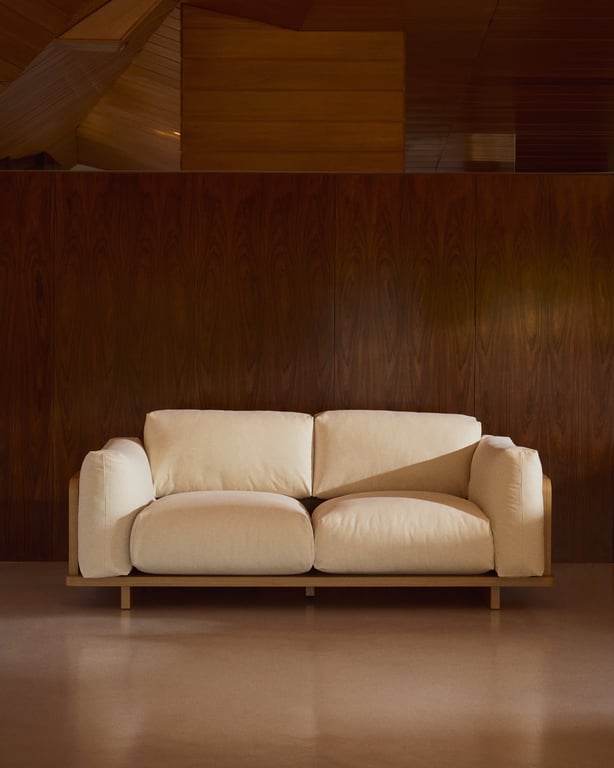 Canapé Oaq 3 places beige 225 cm FSC Mix Credit