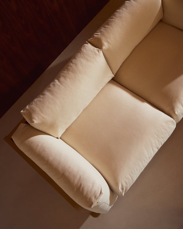Oaq - Canapé 3 places tissu beige - Vue supplémentaire 1