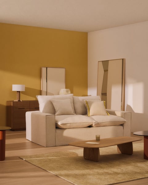 Anarela - Canapé 3 places lin beige