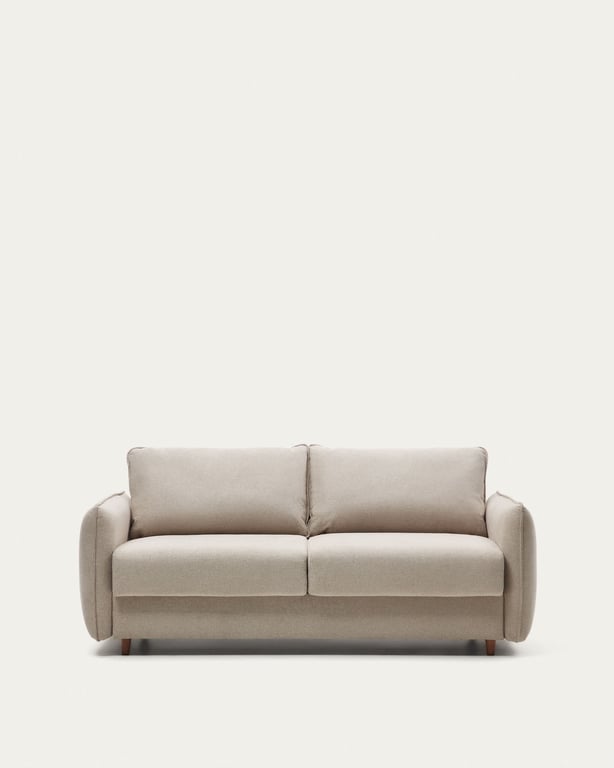 Carlota - Canapé convertible 2 places tissu texturé beige - Vue supplémentaire 1