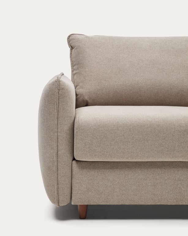Carlota - Canapé convertible 2 places tissu texturé beige - Vue supplémentaire 2