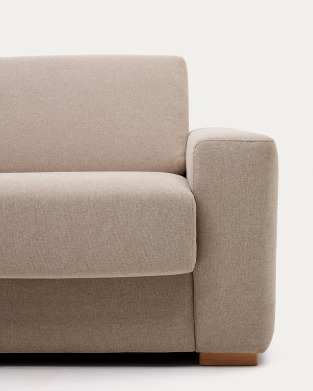 Anley - Canapé convertible 3 places tissu texturé beige - Vue supplémentaire 3