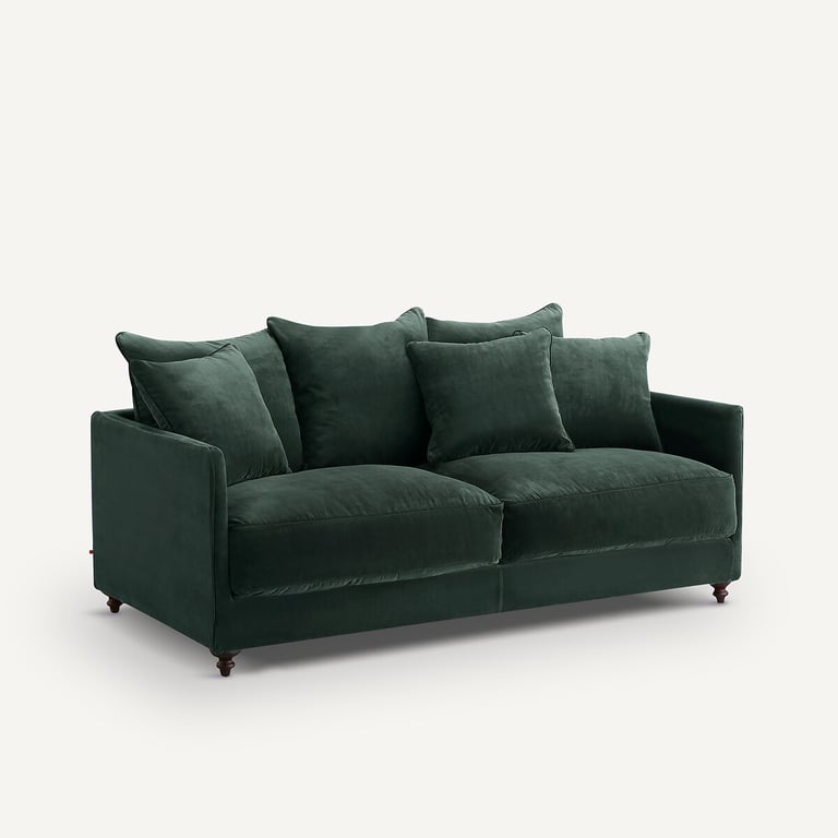 Lazare canapé convertible 3 places compact velours vert tsar - Vue supplémentaire 3