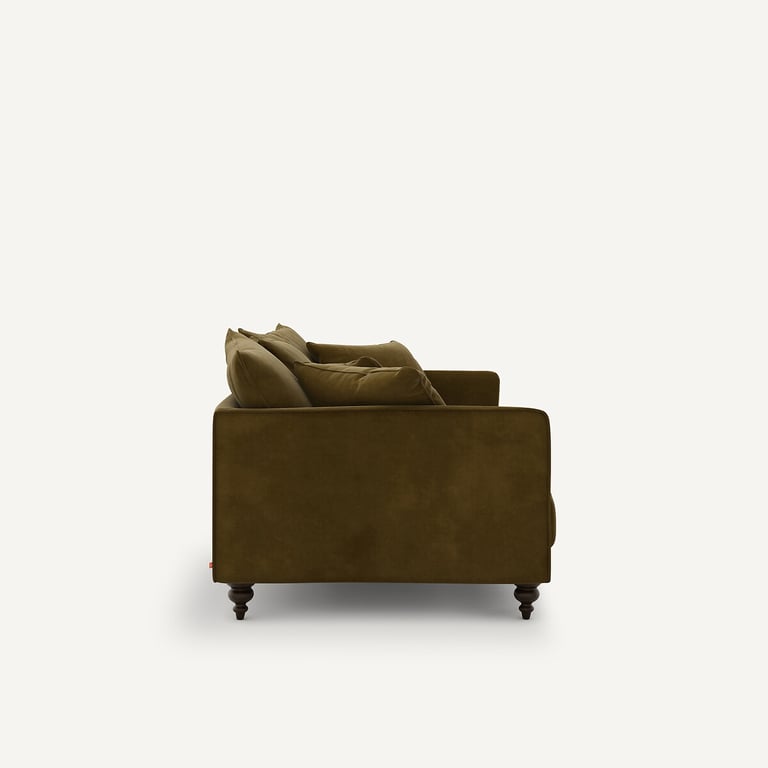 Lazare canapé 3 places velours compact marron - Vue supplémentaire 2