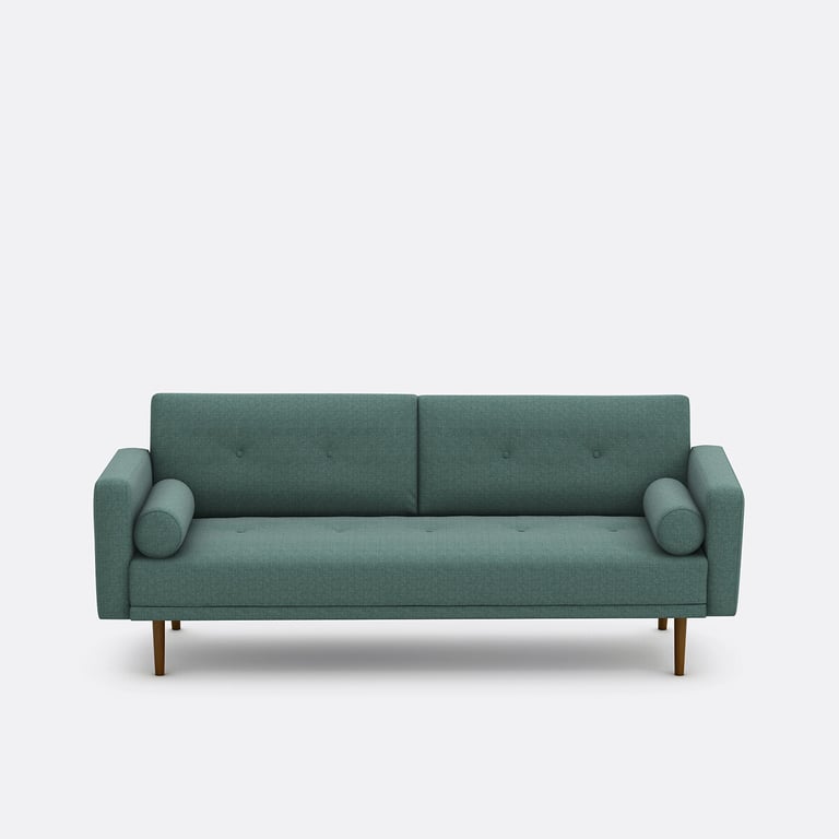 Tuske - Canapé convertible 3 places tissu vert - Vue supplémentaire 1
