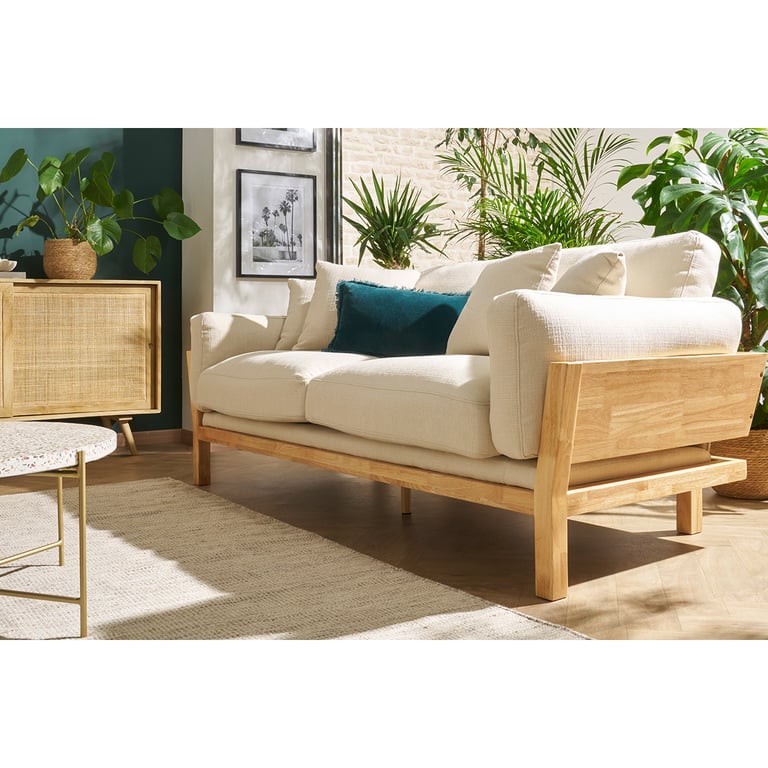 Kyo canapé 3 places tissu naturel - Vue supplémentaire 2