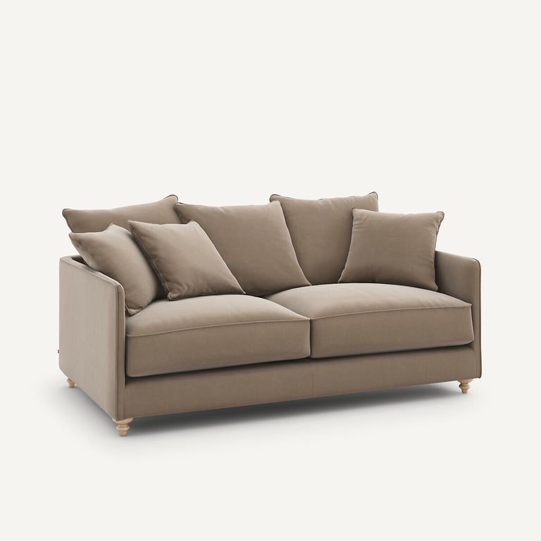 Lazare canapé convertible 3 places velours beige - Vue supplémentaire 2
