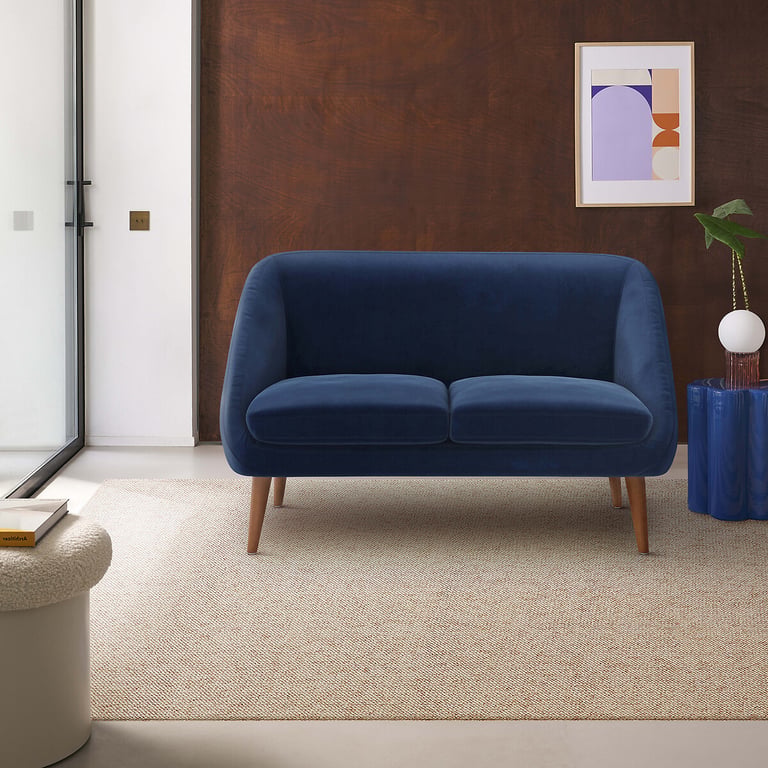 Séméon canapé 2 places velours bleu - Vue supplémentaire 1