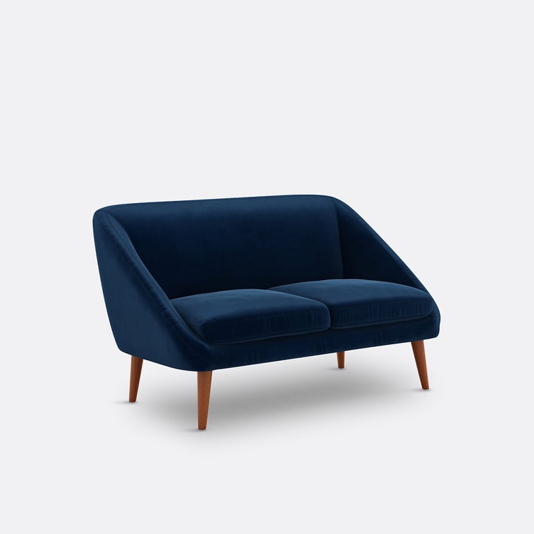 Séméon canapé 2 places velours bleu - Vue supplémentaire 2